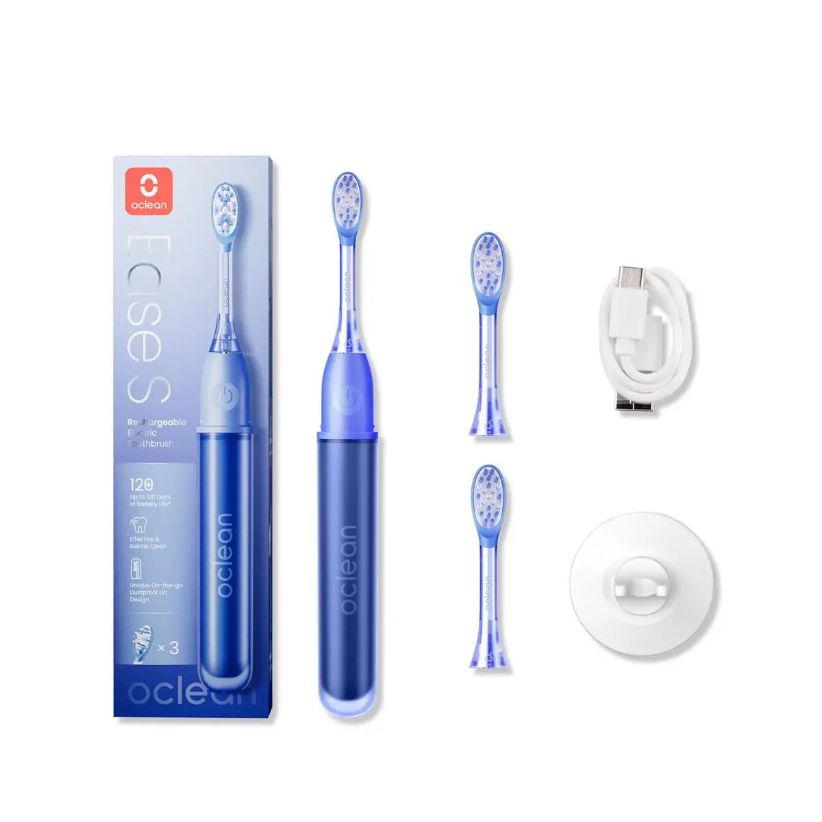 Conjunto de escovas de dentes eléctricas recarregáveis Oclean Ease - azul